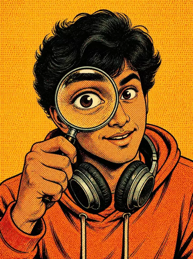 Aman, drawn as a retro comic character